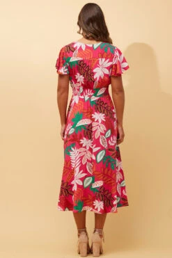 Stella FLORIDA LEAF PRINT MIDI DRESS 16 Stella FLORIDA LEAF PRINT MIDI DRESS -Femme Connection Sales e514d2351f0e81c2a29684d6c1af726b
