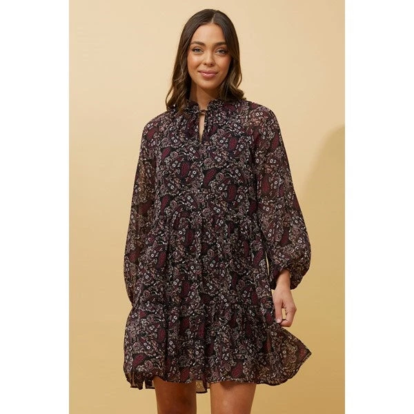 CALVIN BALLOON SLEEVE FLORAL SHORT DRESS 11 CALVIN BALLOON SLEEVE FLORAL SHORT DRESS - Image 9