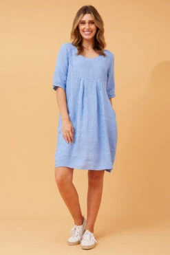 PISA SOLID LINEN DRESS -Femme Connection Sales e5d3a54886d371cf362fac3f1b307631