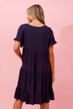 KELLY TIERED LINEN SHORT DRESS -Femme Connection Sales e5e0dc71368eba76fbd4bb4695306d02