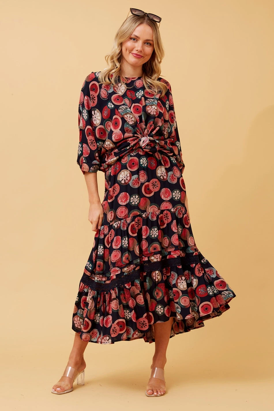 QUINN BOHO TIERED MIDI SKIRT 7 QUINN BOHO TIERED MIDI SKIRT - Image 5