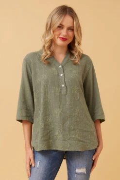 KAI FLORAL EMBROIDERY DETAIL TOP -Femme Connection Sales e62ba5ac687b0d47f708606165938432