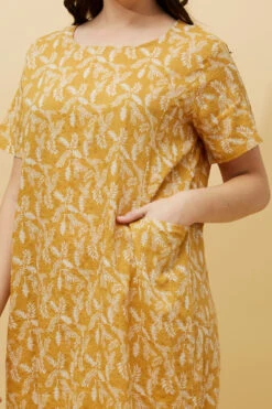 VINE LEAF PRINT SHIFT DRESS -Femme Connection Sales e660ccf1da4b29a82a44618502aac993