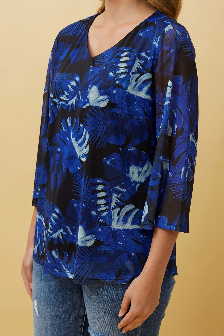DILLIANA LEAF PRINT DOUBLE LAYERED TOP 9 DILLIANA LEAF PRINT DOUBLE LAYERED TOP - Image 7