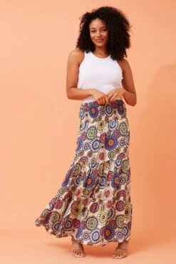 BETTINA ABSTRACT BOHO MAXI SKIRT -Femme Connection Sales e91f5415b313f15a0c0971ac1b5f3557