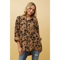 HAVANA ANIMAL PRINT SHIRT -Femme Connection Sales e9d06a48a9726144154dae1fd0a5b401