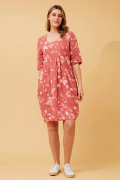 PISA LINEN FLORAL SHORT DRESS -Femme Connection Sales eb04a4b7746bd973e9ae8f1fbcd90f0c