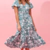 LISDON FLORAL TIERED MIDI DRESS -Femme Connection Sales eb251a235e6b6ee4cb663d320264ee3e