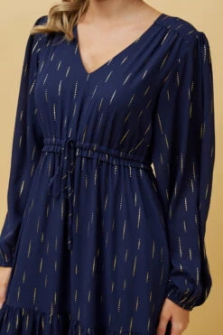 CRYSTELLE GOLD FOIL PRINT MAXI DRESS -Femme Connection Sales eb728fce869d30c4f132efed3fc5843b