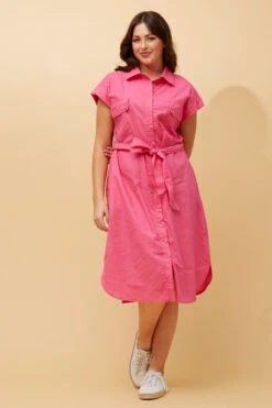 GEORGINA LINEN SHIRT DRESS -Femme Connection Sales eb7ca7d5cf53dcaa01b43172650a39d4