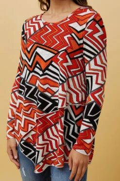 BOBBI ZIG ZAG PRINT DOUBLE LAYERED TOP -Femme Connection Sales ec02c58da993e97fd94deeaeefabe6ed