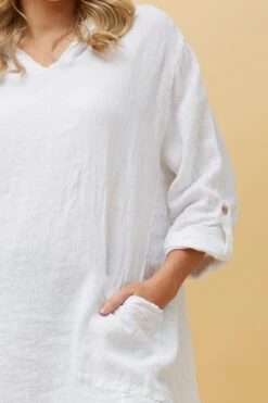 SILVAVA HOODED LINEN TUNIC TOP -Femme Connection Sales ecf62ca3d8820031ba3605f80ec1b856