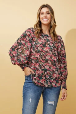 CLASSIC FLORAL BALLOON SLEEVE BLOUSE -Femme Connection Sales ede9bb26bc5cf53a1e046dc8d8ed7b33