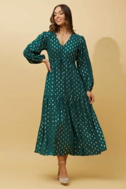 CRYSTELLE TEARDROP FOIL PRINT MAXI DRESS -Femme Connection Sales ee9dae367cee53e347b1a318b6c04acb