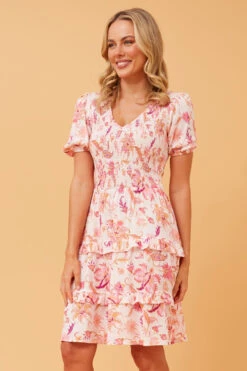 LORELAI FLORAL PRINT TIERED DRESS -Femme Connection Sales ef14a86c9de3b1953db78daa7144ca54