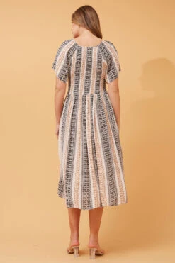 PRIYANKA ABSTRACT BOHO MIDI DRESS -Femme Connection Sales ef340285862f7f983159439be6bb1743