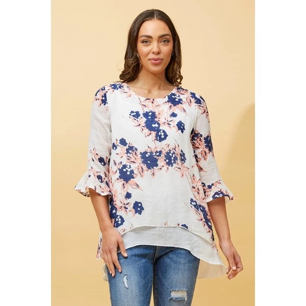 RUMI DOUBLE LAYER FLORAL TUNIC TOP 15 RUMI DOUBLE LAYER FLORAL TUNIC TOP - Image 13