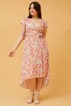 NERIDA FLORAL MIDI DRESS -Femme Connection Sales f03bb4fc13c86b72aed3b032eb95e020