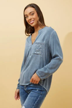 VELAR FOIL PRINT POCKET TOP -Femme Connection Sales f12144264e3a70ec4b2ef64df0abfad9