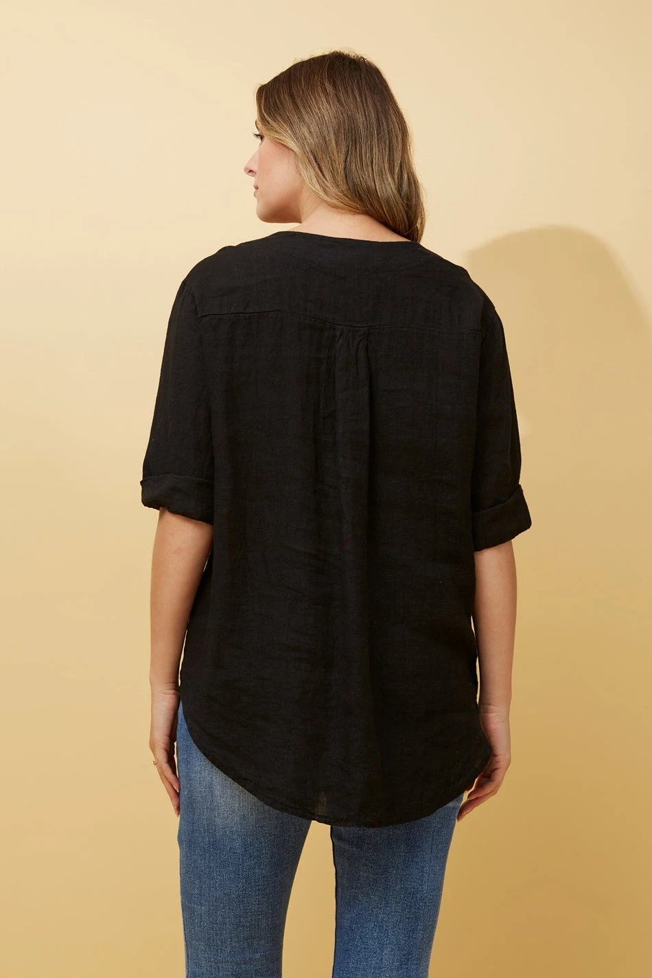 PALERMO BUTTON DETAIL LINEN TOP 14 PALERMO BUTTON DETAIL LINEN TOP - Image 12