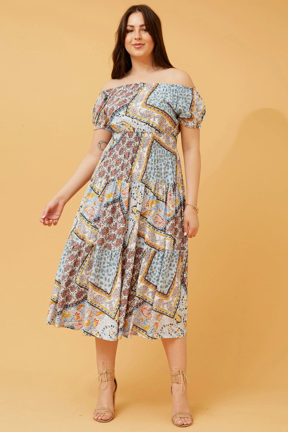 PERSIA PATCHWORK BOHO MIDI DRESS 3 PERSIA PATCHWORK BOHO MIDI DRESS