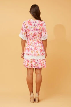 LAYLA LACE TRIM FLORAL DRESS 18 LAYLA LACE TRIM FLORAL DRESS -Femme Connection Sales f29c4b5458a2835953b69a3be2e38b74