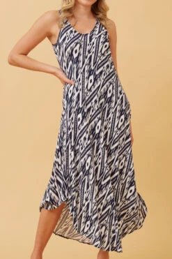 UMBRELLA IKAT MIDI DRESS -Femme Connection Sales f2c83b8337b1bf1d1f5aa6e5a0ac28b5