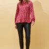 PETA ANIMAL PRINT PLEATED BLOUSE -Femme Connection Sales f43877ae23d4532c0d222f5a635e88e2