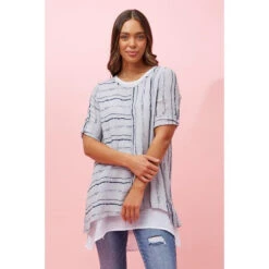 AISHA DOUBLE LAYERED PRINTED TOP -Femme Connection Sales f470e8aa512d22295ec4254016cc0163