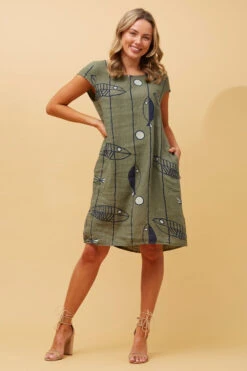 RIMINI TRIBAL PRINT LINEN DRESS -Femme Connection Sales f4e645edfa6cbebd779eb226eb290430