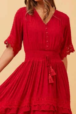 BRIANNA LACE TRIM MIDI DRESS -Femme Connection Sales f4e709c9d8c4e71399e59f73d504cade