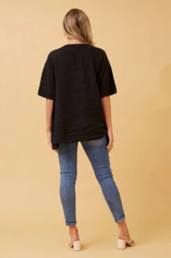 PAM SEQUIN PATCH LINEN TOP -Femme Connection Sales f5c6fb9701eb51fe0672d70ec28a10bb