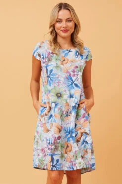 SISLEY FLORAL LINEN SHIFT DRESS 17 SISLEY FLORAL LINEN SHIFT DRESS -Femme Connection Sales f802f6f788973529ca681d09fcb3fbbd