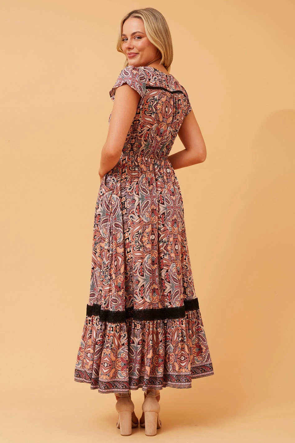 MOROCCO PAISLEY BOHO MAXI DRESS 4 MOROCCO PAISLEY BOHO MAXI DRESS - Image 2