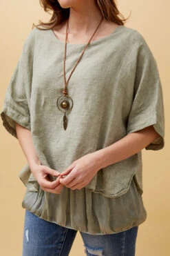 GIANA OVERSIZED DOUBLE LAYERED LINEN TOP -Femme Connection Sales f96626c80ac3751a61173fa02f6e7e9c