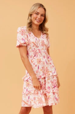 LORELAI FLORAL PRINT TIERED DRESS -Femme Connection Sales fac7d3538f7d1c948798d84ba2c0f564