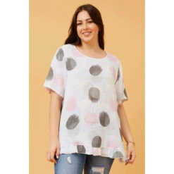 ZINNIA POLKA DOT LINEN TOP -Femme Connection Sales fb62eab61bfcc9c041e3d52a32987bad