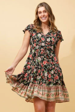 CHLOE FLORAL SHORT DRESS -Femme Connection Sales fb64e16821586f850feefaae79736b94