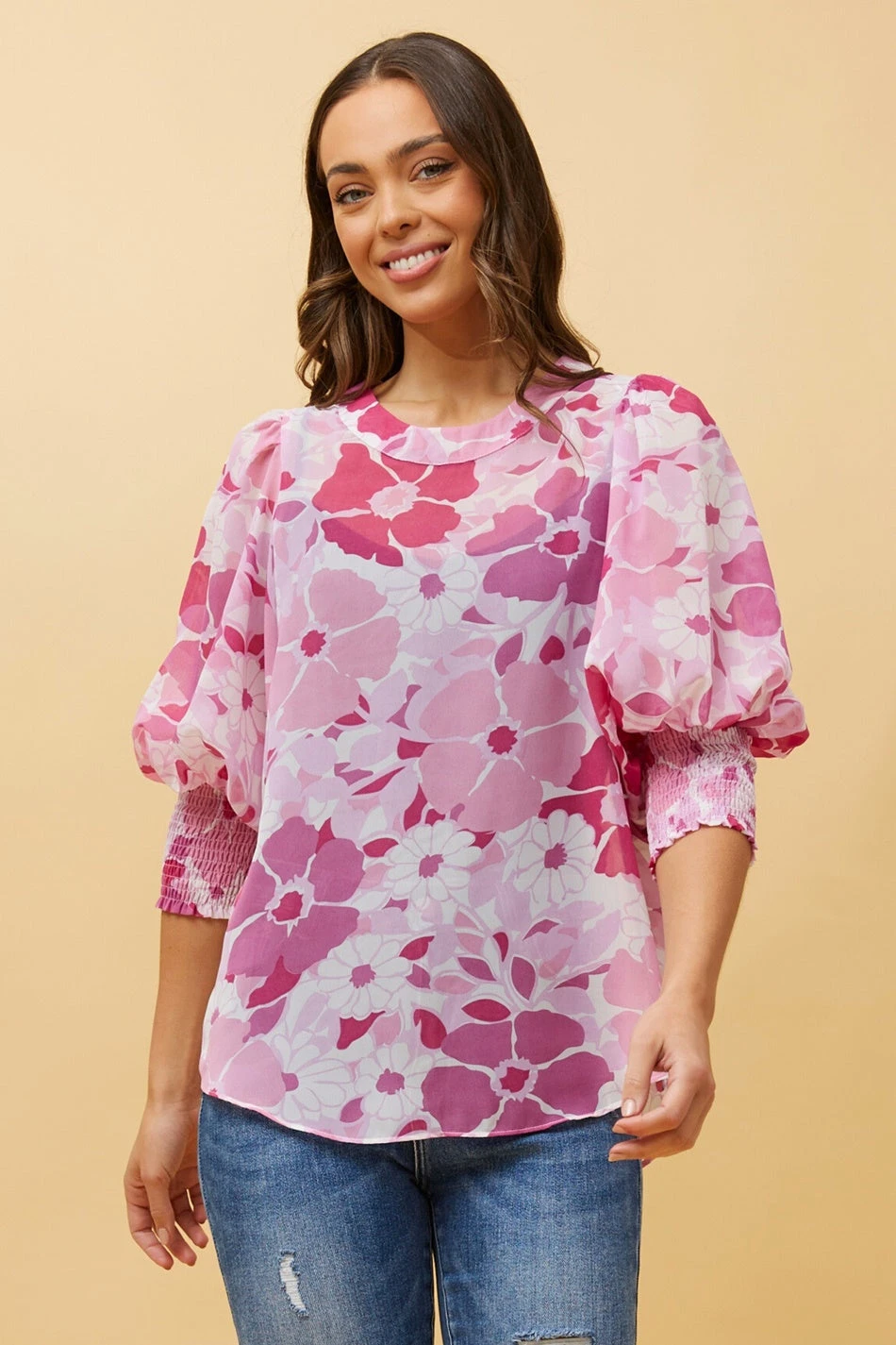ELEGANT FLORAL BALLOON SLEEVE BLOUSE 5 ELEGANT FLORAL BALLOON SLEEVE BLOUSE - Image 3