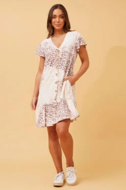 SHILOH ANIMAL PRINT SHORT DRESS -Femme Connection Sales fc95bac32df99a2f8a658c121922e453