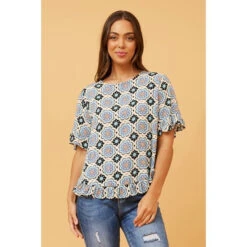 FRILA TILE PRINT TOP 19 FRILA TILE PRINT TOP -Femme Connection Sales fcec91a8d76e51f800728a3e27dec92f
