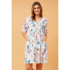 PISA FLORAL LINEN DRESS -Femme Connection Sales fd5d2ec40f48385cd3380c9e4a58b3de