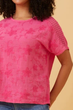 CONNIE EMBROIDERED FLORAL TOP -Femme Connection Sales fe102d2b1764fa9727d719c61c2098d0