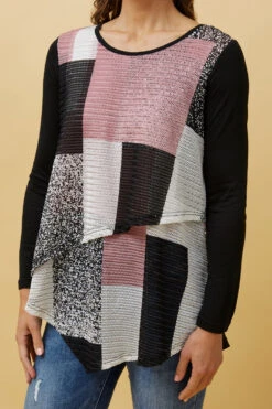 BOBBI DOUBLE LAYER COLOUR BLOCK TOP -Femme Connection Sales fe12184368cf486bc1855834ed63c360