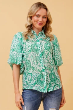 WILKIE PUFF SLEEVE BOHO SHIRT -Femme Connection Sales fe311730f20fe1392ef101bf1a4103d9