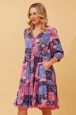 ARRAN PATCHWORK FLORAL BOHO DRESS -Femme Connection Sales fe52872d2c320b10f046bbaf2079390a