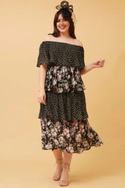 SAMARA TIERED PLEATED FLORAL DRESS 11 SAMARA TIERED PLEATED FLORAL DRESS -Femme Connection Sales ff56d86345f83533779f28f3d2c769cc