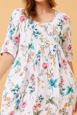 PISA FLORAL LINEN DRESS -Femme Connection Sales ff96b1c007cd2a5e6d68816ca5eb0ba6
