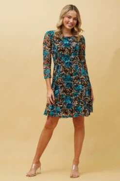 CAMILA FLORAL LEOPARD LACE SHORT DRESS